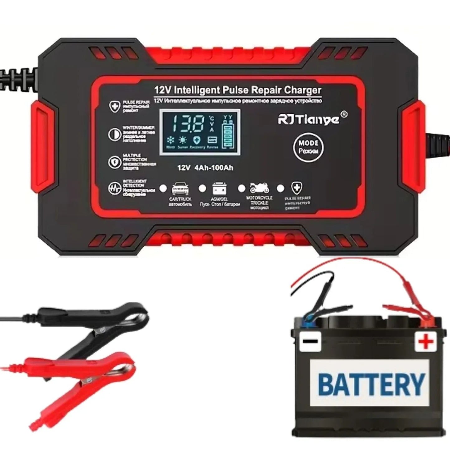 Cargador Inteligente de Batería 12V 6A – ✨Protección Total y Rendimiento en Cualquier Clima✨