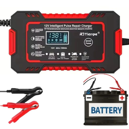 Cargador Inteligente de Batería 12V 6A – ✨Protección Total y Rendimiento en Cualquier Clima✨